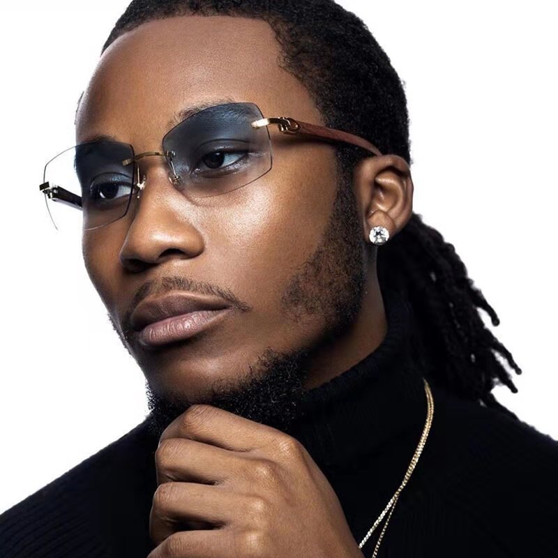 Gafas de sol con bisagra de metal para la lente sin borde para la bisagra de metal